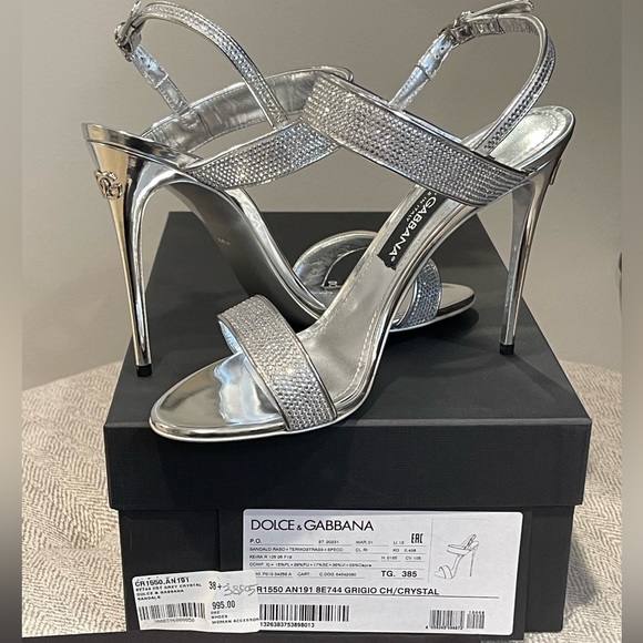 ‼️SOLD‼️DOLCE&GABBANA KIM heels sandals with fusible rhinestones, NWT - Picture 9 of 15
